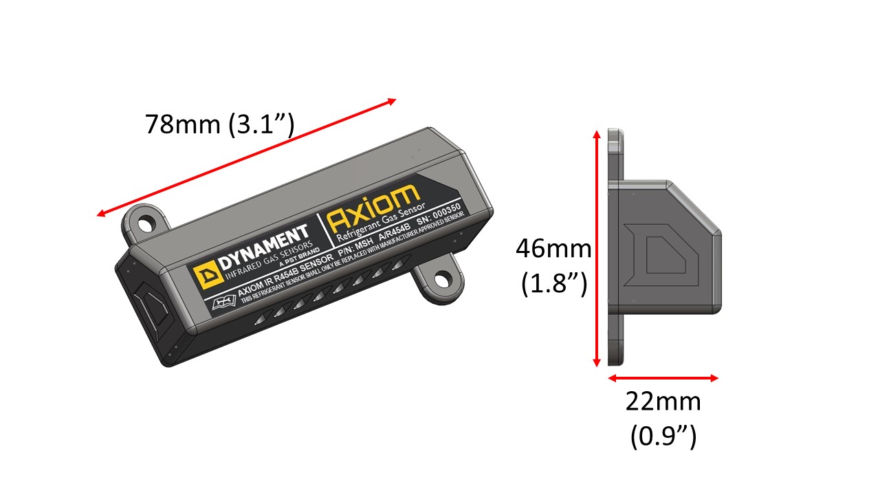 Refrigerant Infrared Gas Detector – Dynament Axiom Series Gas Detector Dimension Drawings