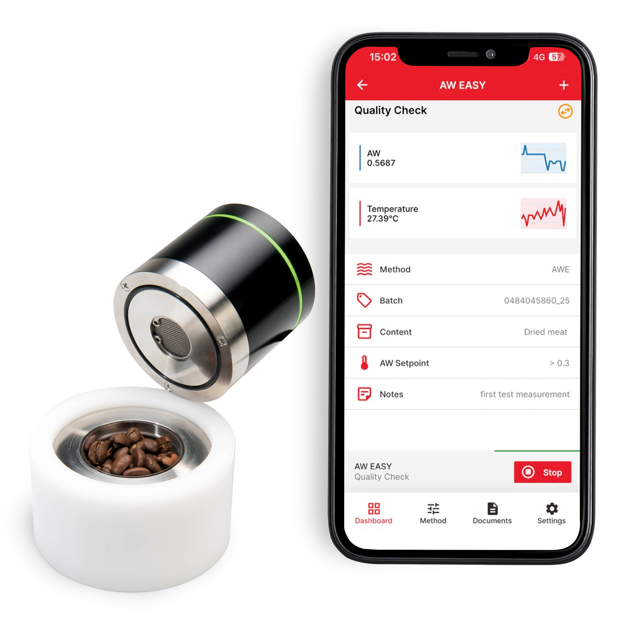 Bluetooth Water Activity Measurement Head - Rotronic AwEasy mobile